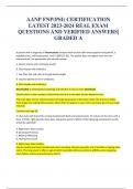 AANP FNP(PSI) CERTIFICATION  LATEST 2023-2024 REAL EXAM  QUESTIONS AND VERIFIED ANSWERS| GRADED A