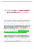 NUR 3311 FINAL EXAM 100 QUESTIONS  AND ANSWERS LATEST UPDATE