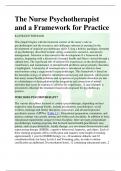 The Nurse Psychotherapist  and a Framework for Practice KATHLEEN WHEELER This chapter begins with the historical context of the nurse’s role as  psychotherapist and the resources and challenges inherent in nursing for the  development of requisite psychot