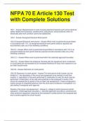 NFPA 70 E Article 130 Test with Complete Solutions