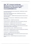 QAL "B" License-Landscape Maintenance Pest Control Chpt 1 Questions and Answers 100% Correct(GRADED A+) 