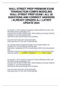 WALL STREET PREP PREMIUM EXAM TRANSACTION COMPS MODELING WALL STREET PREP EXAM | ALL 50 QUESTIONS AND CORRECT ANSWERS | ALREADY GRADED A+ | LATEST UPDATE 2024