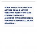 AORN Periop 101 Exam2024  ACTUAL EXAM 2 LATEST  VERSIONS QUESTIONS AND  CORRECT DETAILED  ANSWERS WITH RATIONALES  VERIFIED ANSWERSALREADY  GRADED A+