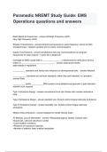 Paramedic NREMT Study Guide: EMS Operations questions and answers 