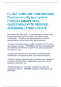 FL DCF Child Care Understanding Developmentally Appropriate Practices (UDAP) REAL QUEESTIONS WITH VERIFIED ANSWERS| LATEST UPDATE