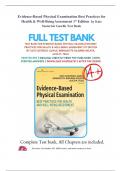 Evidence-Based Physical Examination Best Practices for Health & Well-BeingAssessment 1st Edition by Kate Susterisic Gawlik Test Bank | (Graded A+) Questions & Explained Answers | Best 2024