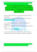 NURSING 288 ATI NUTRITION PROCTORED EXAM 2023 RETAKE. QUESTIONS WITH VERIFIED ANSWERS NURSING 288 ATI NUTRITION PROCTORED EXAM 2022 RETAKE. QUESTIONS WITH VERIFIED ANSWERS ATI NUTRITION PROCTORED EXAM 2019 RETAKE. QUESTIONS WITH 100% VERIFIED ANSWERS GRAD