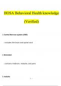 HOSA Behavioral Health knowledge Questions and Answers (2024 / 2025) (Verified Answers)