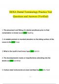 HOSA Dental Terminology Practice Test Questions and Answers (2024 / 2025) (Verified Answers)