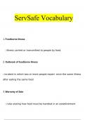 ServSafe Vocabulary Questions and Answers (2024 / 2025) (Verified Answers)