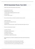 NFHS Basketball Rules Test 2024 questions with 100% correct answers