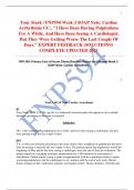 Tony Stark / FNP594 Week 3 SOAP Note: Cardiac Arrhythmia CC:, "I Have Been Having Palpitations For A While, And Have Been Seeing A Cardiologist, But They Were Getting Worse The Last Couple Of Days." EXPERT FEEDBACK (SOLUTIONS) COMPLETE UPDATED 2023