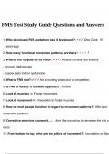 FMS Test Study Guide Questions and Answers & FMS Test Exam Questions and Answers Latest 100%Correct.