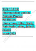 Test bank pharmacology and the nursing process 9th edition linda lane lilley shelly rainforth collins julie s. snyder 2023-2024 Latest Update