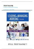 Test Bank For Leading and Managing in Nursing 8th Edition by Patricia S. Yoder-Wise, Susan Sportsman||ISBN NO:10,0323792065||ISBN NO:13,978-0323792066||All Chapters||Complete Guide A+