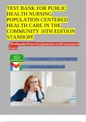 TEST BANK FOR PUBLIC HEALTH NURSING POPULATION CENTERED HEALTH CARE IN THE COMMUNITY 10TH EDITION STANHOPE