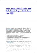 Excel Crash Course Exam from Wall Street Prep - Wall Street Prep. 2022 Instructions: Questions 1-4 use the financial model on tab Q1-4 in the Exam Workbook. Complete the model by filling in the blank cells before answering the question below. Answers shou