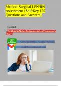 Medical-Surgical LPN/RN Assessment 1ShiftKey {25 Questions and Answers}