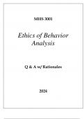 MHS 3001 ETHICS OF BEHAVIOR ANALYSIS EXAM Q & A 2024.