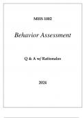 MHS 1002 BEHAVIOR ASSESSMENT EXAM Q & A 2024.