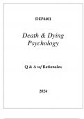 DEP4481 DEATH & DYING PSYCHOLOGY EXAM Q & A 2024