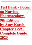 Test bank focus on nursing pharmacology 9th edition by amy karch chapter 1_59 complete guide 2023-2024 Latest Update