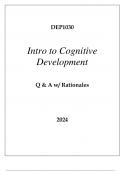 DEP1030 INTRO TO COGNITIVE DEVELOPMENT EXAM Q & A 2024