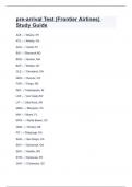 pre-arrival Test (Frontier Airlines) Study Guide