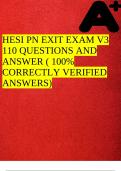 HESI PN EXIT EXAM V3 110 QUESTIONS AND ANSWE
