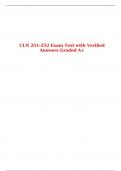 CLN 251-252 Exam Test with Verified Answers Graded A+