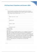 CCA Prep Exam 2 Questions and Answers 2024 Graded A+