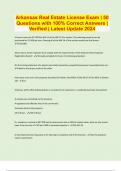 Arkansas Real Estate License Exam | 50 Questions with 100% Correct Answers | Verified | Latest Update 2024