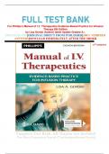 FULL TEST BANK For Phillips's Manual of I.V. Therapeutics Evidence-Based Practice for Infusion Therapy 8th Edition by Lisa Gorski (Author) latest Update Graded A+.      