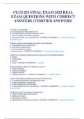 CLCS 233 FINAL EXAM 2023 REAL EXAM QUESTIONS WITH CORRECT  ANSWERS (VERIFIED ANSWERS)