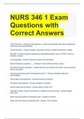 NURS 346 1 Exam Questions with Correct Answers