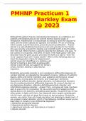 Barkley PMHNP Practicum 1 Questions with 100 correct Answers 2023.
