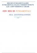 HESI RN FUNDAMENTALS/RN FUNDAMENTAL EXAM 2 VERSION WITH 70 Q & A 2019 VERSION/A+ GRADE