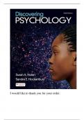 Test Bank For Discovering Psychology, 9th Edition By Susan Nolan, Sandra Hockenbury (Macmillan)