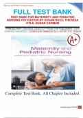 Test Bank For Maternity & Pediatric Nursing 4th Ed By Susan Ricci, Theresa Kyle, Susan Carman Version 2024 