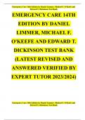 Complete Test Bank Emergency Care 14th Edition Daniel Limmer Questions & Answers with rationales (Chapter 1-41)