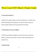 West Coast EMT Block 4 Study Guide Questions and Answers (2024 / 2025) (Verified Answers)