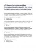 ATI Dosage Calculation and Safe Medication Administration 3.0 - Parenteral (IV) Medications questions and answers 