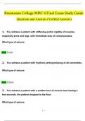 Rasmussen College MDC 4 Final Exam Study Guide Questions and Answers (2024 / 2025) (Verified Answers)