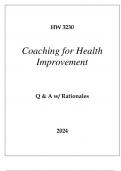 HW 3230 COACHING FOR HEALTH IMPROVEMENT EXAM Q & A 2024.