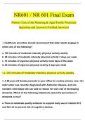 NR601 / NR 601 Final Exam Qs & Ans (Latest 2024 / 2025) : Primary Care of the Maturing & Aged Family Practicum (Verified Answers)