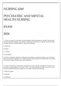 NURSING 4340 PSYCHIATRIC & MENTAL HEALTH NURSING EXAM Q & A 2024.