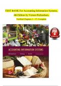 TEST BANK For Accounting Information Systems, 4th Edition by Vernon Richardson, Verified Chapters 1 - 17, Complete Newest Version