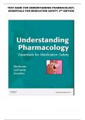 TEST BANK FOR UNDERSTANDING PHARMACOLOGY, ESSENTIALS FOR MEDICATION SAFETY 2 ND EDITION