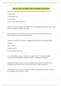 Missouri Life and Health Exam Questions And Answers