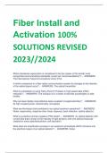 UPDATED Fiber Install and Activation 100% SOLUTIONS REVISED 2023//2024